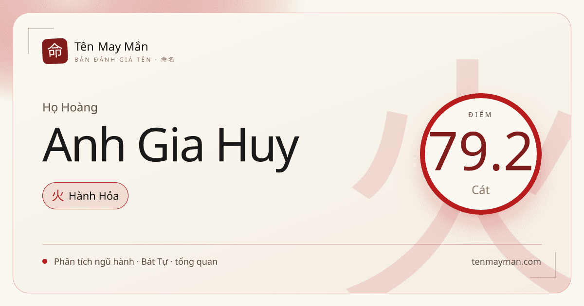 Hoàng Anh Gia Huy: một cái tên sáng tiếng, gọn nhịp và có khí sắc