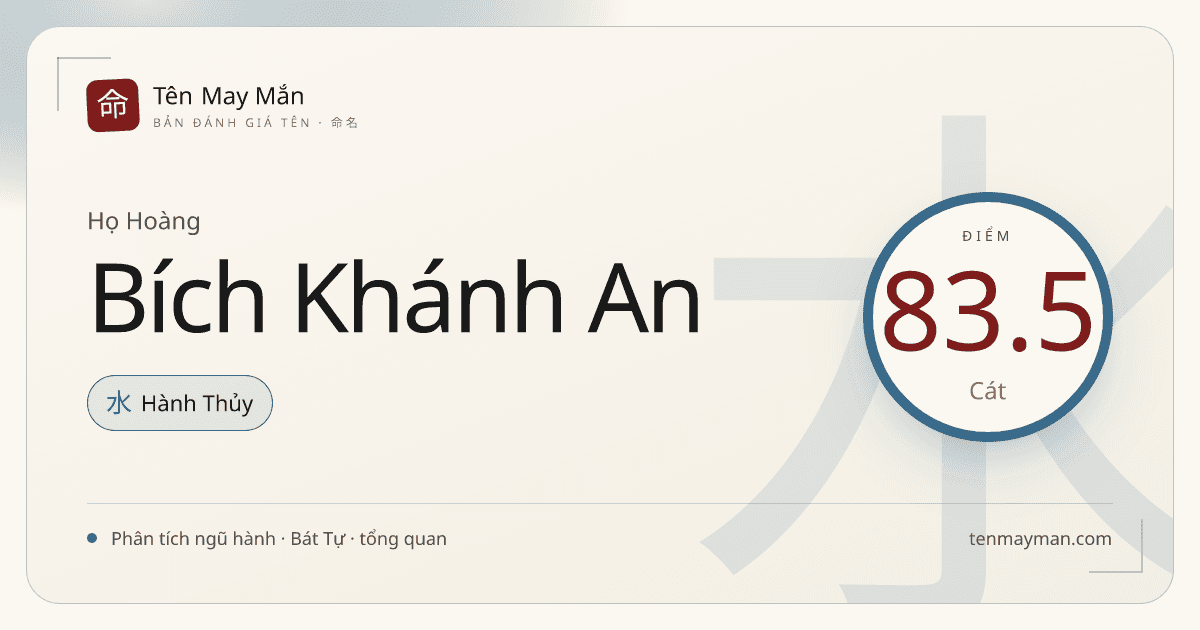 Hoàng Bích Khánh An: tên sáng nghĩa, êm tiếng và giàu nếp văn hoá
