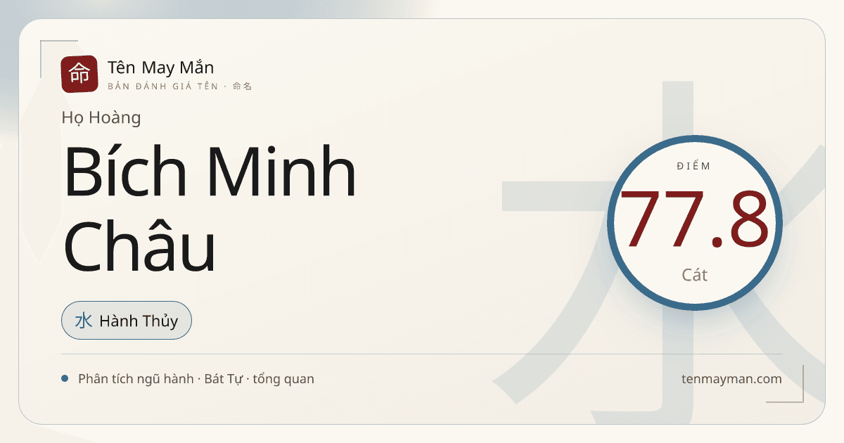 Đánh giá tên Hoàng Bích Minh Châu: sáng nghĩa, đẹp tiếng và có nét quý