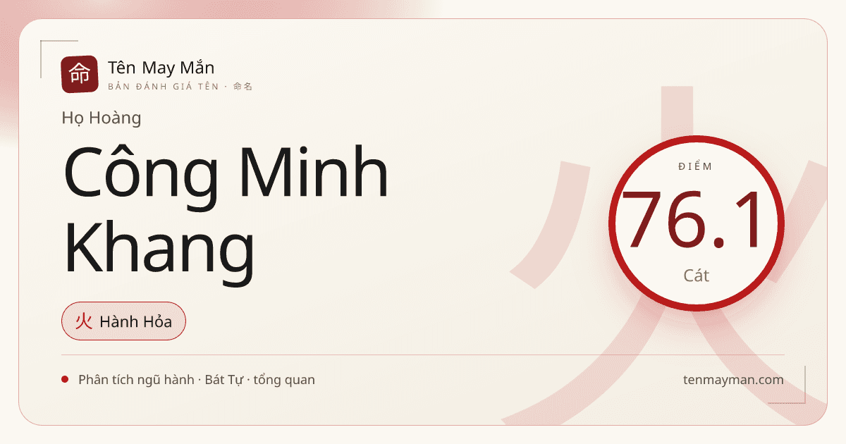 Hoàng Công Minh Khang: một cái tên có trật tự, độ sáng và thế đứng