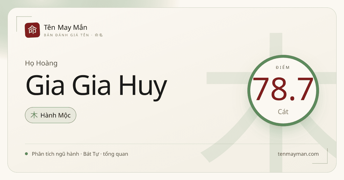 Đánh giá tên Hoàng Gia Gia Huy: sáng khí, dày nếp nhà và dễ nhớ