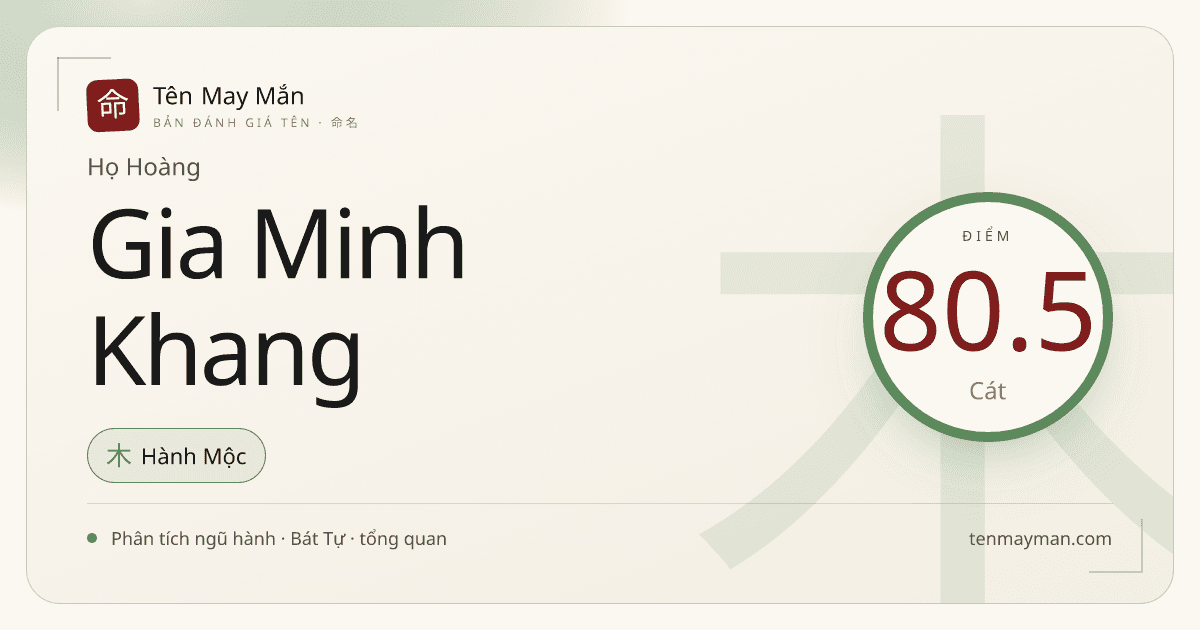 Hoàng Gia Minh Khang: một cái tên sáng trí, vững nhà và điềm đạm