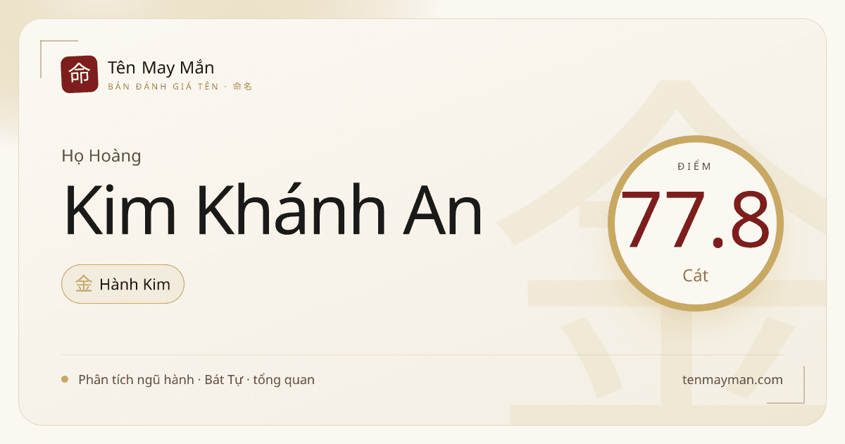 Hoàng Kim Khánh An: một cái tên sáng nếp, êm tiếng và có độ lành