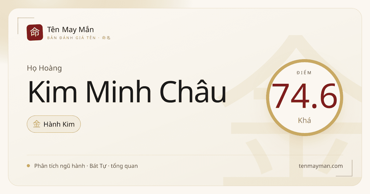 Hoàng Kim Minh Châu: một cái tên quý sáng và rất giàu hình ảnh