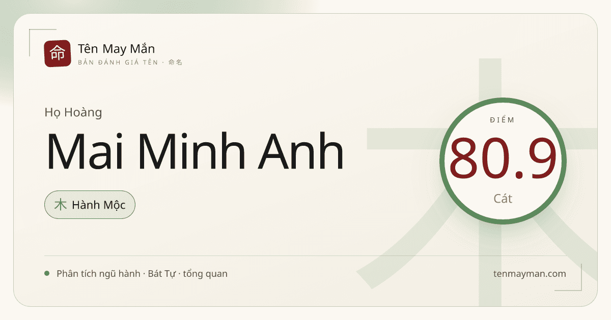 Đánh giá tên Hoàng Mai Minh Anh: vàng ấm, hoa sáng và rõ khí chất