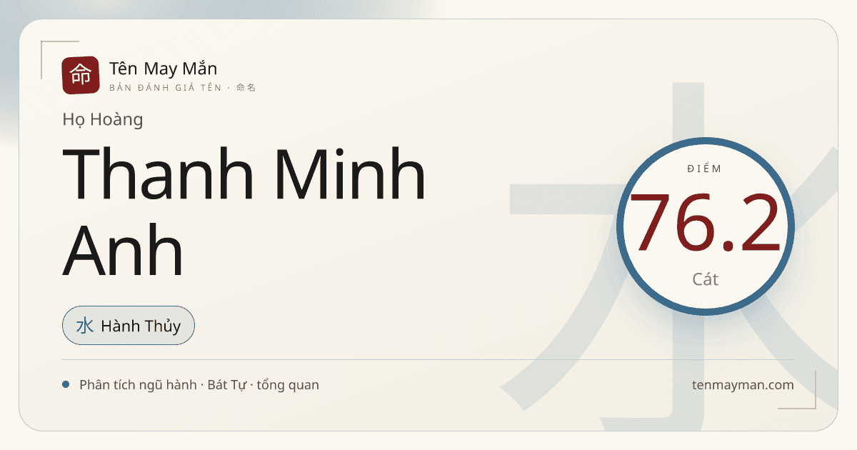 Hoàng Thanh Minh Anh: một cái tên sáng, nền nã và có độ vang riêng