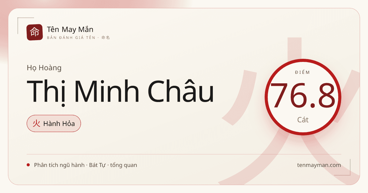 Hoàng Thị Minh Châu: một cái tên sáng quý và giữ nhịp khá vững