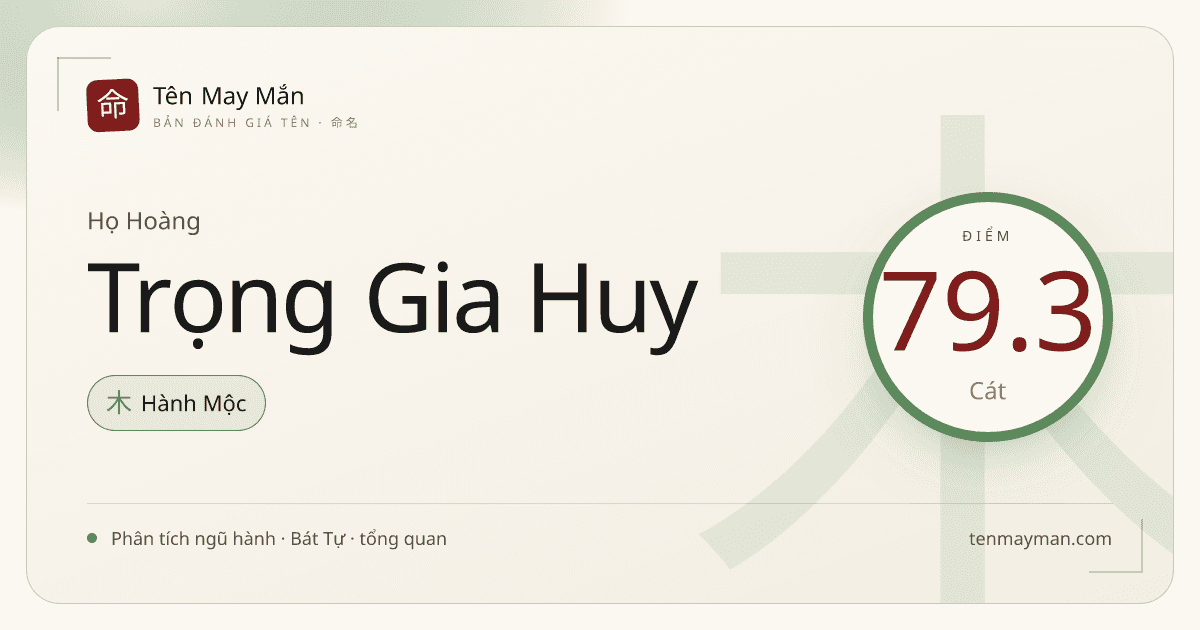 Hoàng Trọng Gia Huy: tên có nền nếp, độ sáng và khí chất điềm