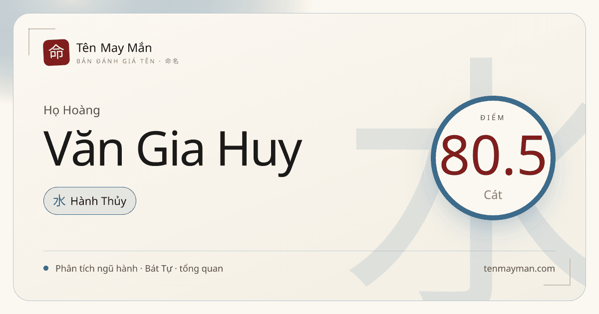 Hoàng Văn Gia Huy: một cái tên có nếp, có sáng và khá giàu chiều văn hoá