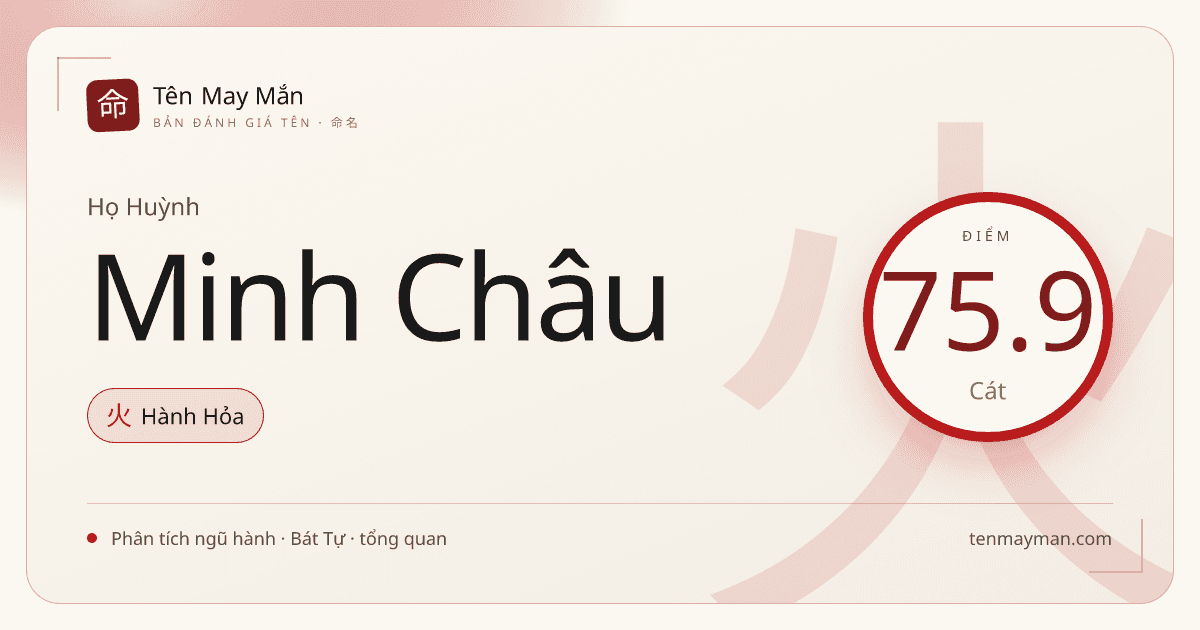 Huỳnh Minh Châu: một cái tên sáng quý, rõ thần thái và dễ mến