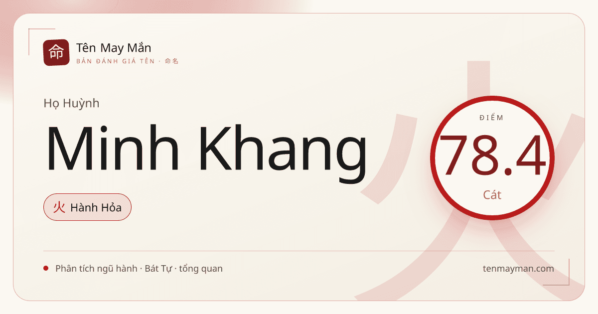 Huỳnh Minh Khang: một cái tên sáng, khoẻ và có độ điềm