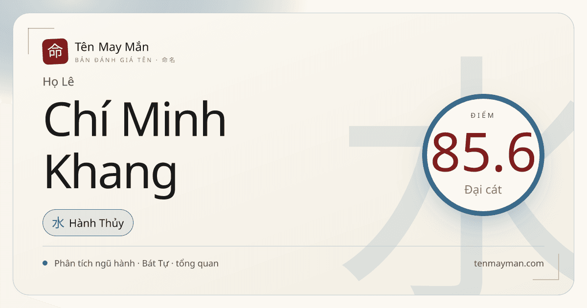 Lê Chí Minh Khang: một cái tên sáng trí, điềm tiếng và có chiều sâu