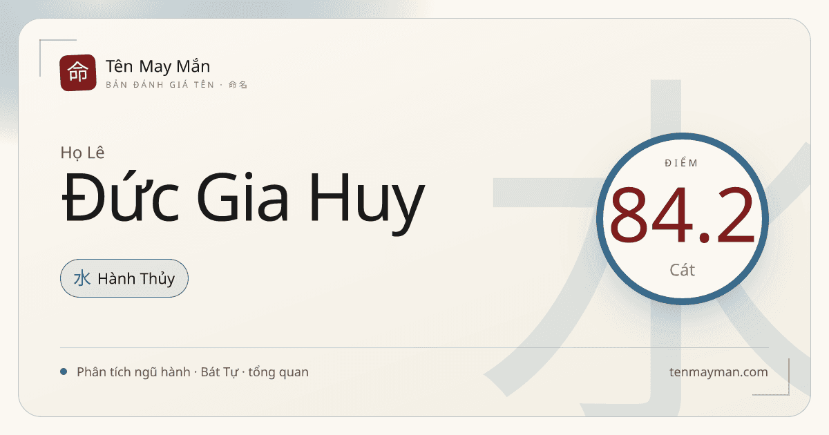 Đánh giá tên Lê Đức Gia Huy: sáng danh, vững nếp, dễ gọi