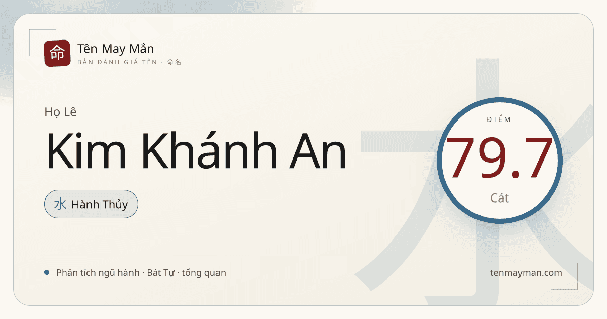 Lê Kim Khánh An: một cái tên sáng nếp, yên tiếng và khá cân