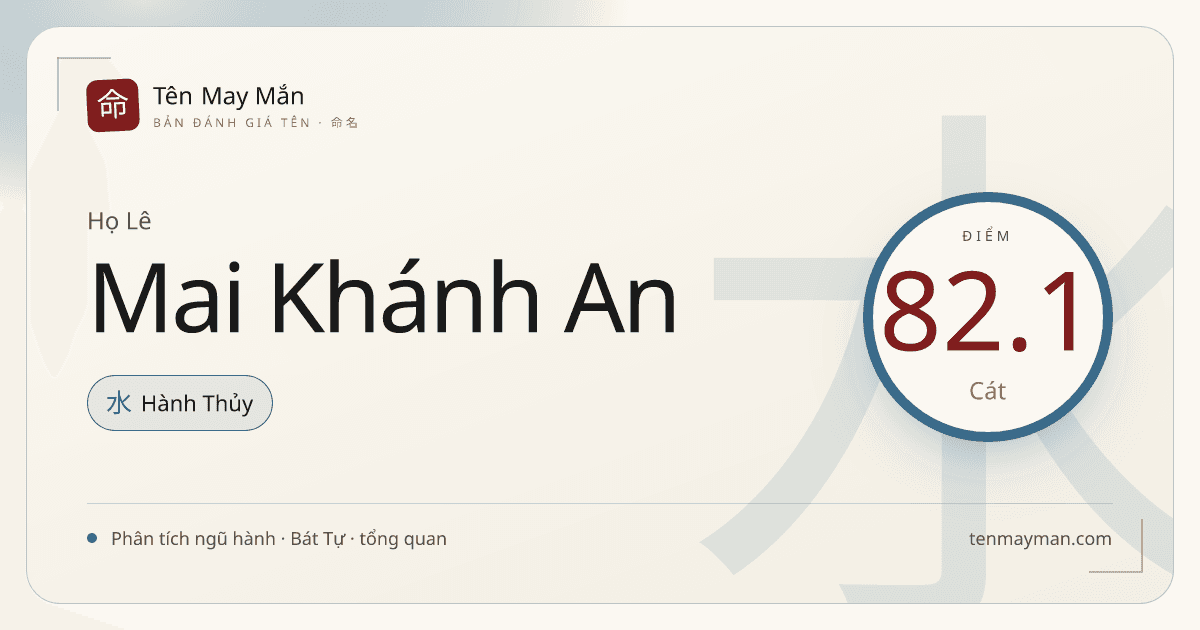 Lê Mai Khánh An: một cái tên êm, sáng và có chiều nếp nhà
