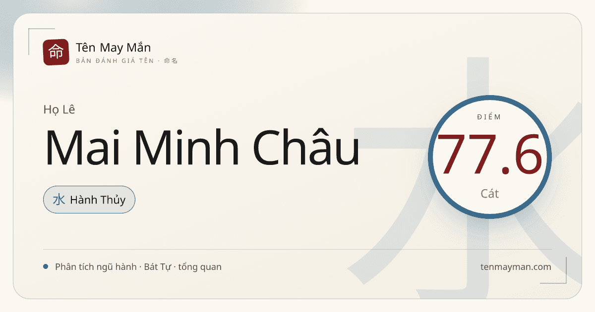 Lê Mai Minh Châu: một cái tên sáng thanh, mềm mà không nhạt