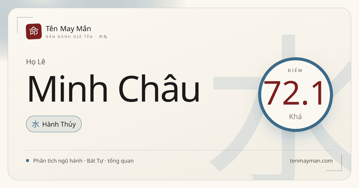 Lê Minh Châu: một cái tên sáng, gọn và có độ quý kín