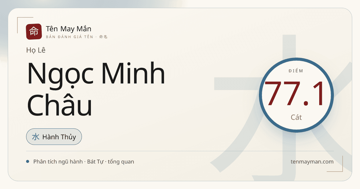 Lê Ngọc Minh Châu: một cái tên sáng quý, tròn tiếng và dễ mến