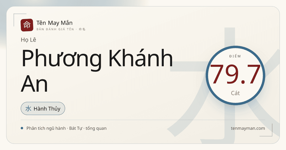 Lê Phương Khánh An: cái tên êm tiếng, sáng nghĩa và khá có nền