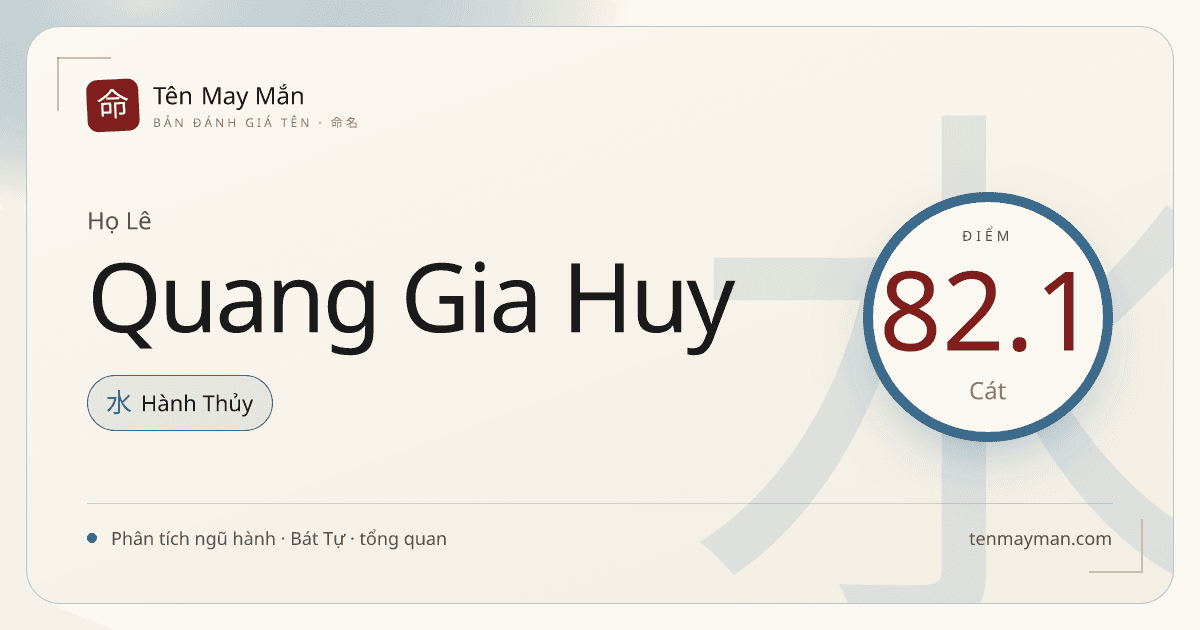 Lê Quang Gia Huy: một cái tên sáng, có lớp nghĩa và độ vang đẹp