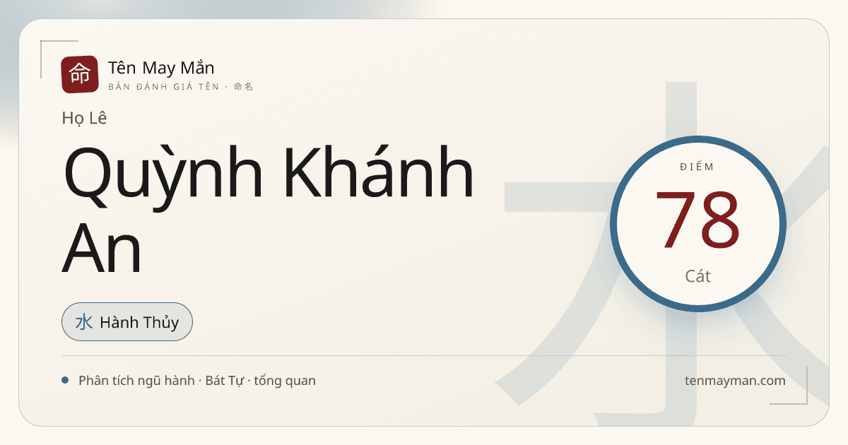 Lê Quỳnh Khánh An: một cái tên mềm tiếng nhưng giữ trục rất vững