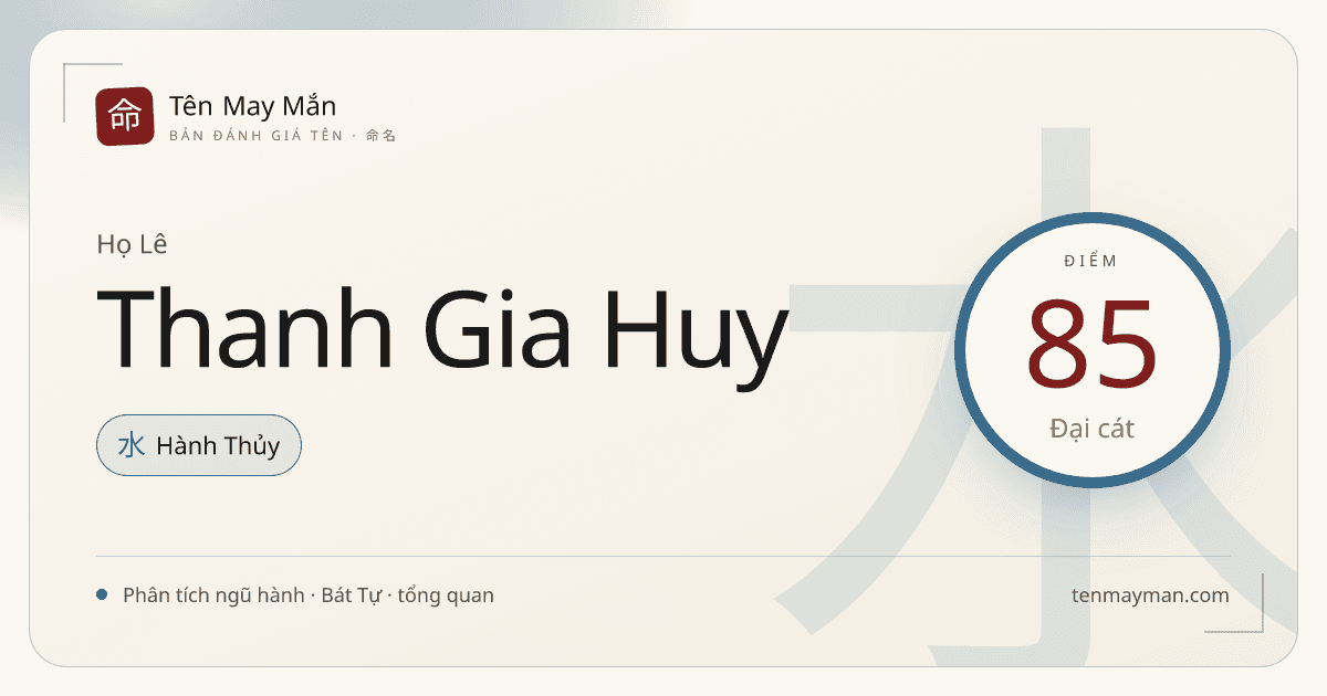 Lê Thanh Gia Huy: một cái tên sáng sủa, nề nếp và có độ mở