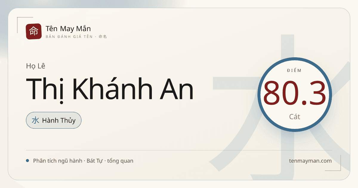 Lê Thị Khánh An: một cái tên sáng nếp, êm tiếng và khá cân bằng