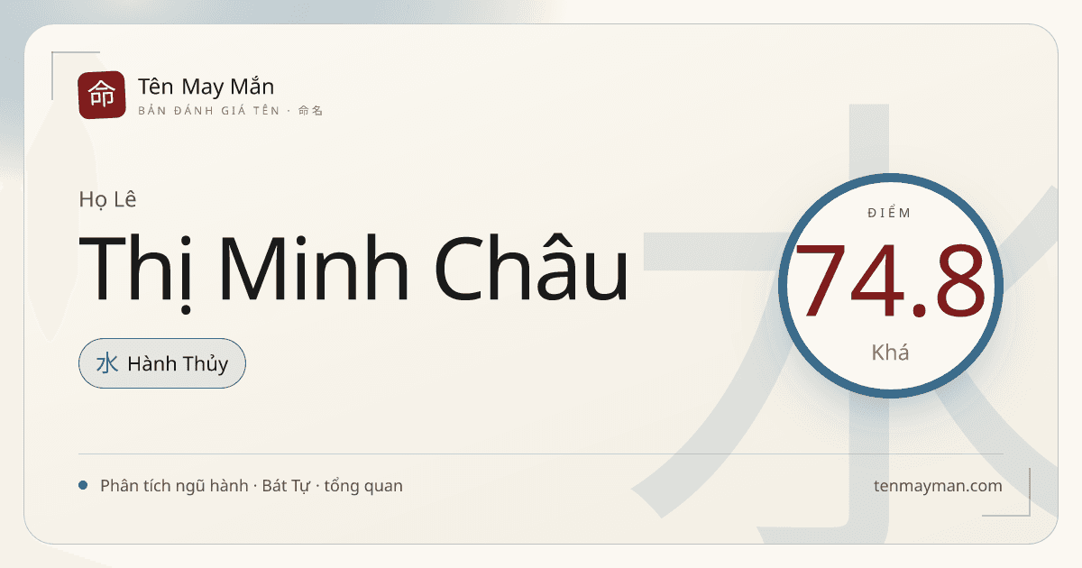 Lê Thị Minh Châu: một cái tên sáng quý, mềm tiếng và khá cân bằng