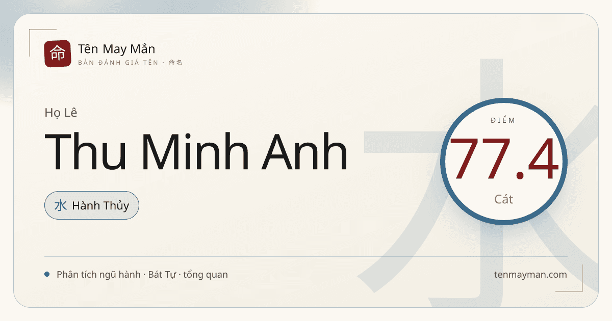 Đánh giá tên Lê Thu Minh Anh: sáng nhẹ, có chiều sâu và dễ gọi