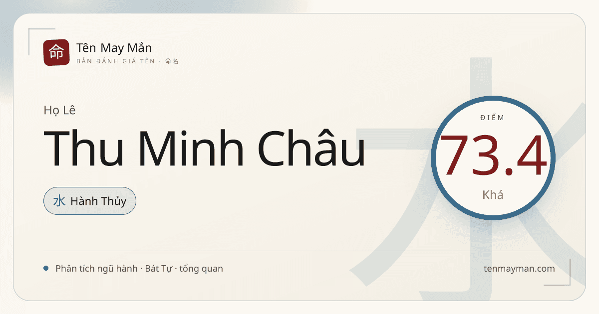 Lê Thu Minh Châu: một cái tên sáng, mảnh và có nét quý dịu