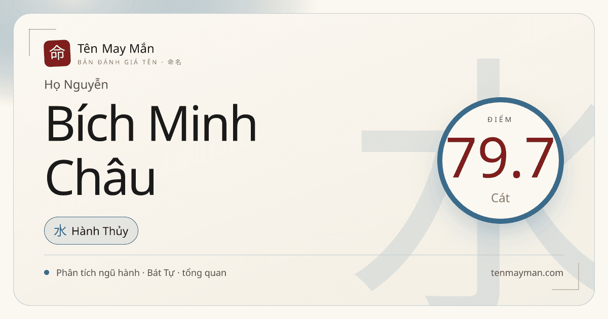 Nguyễn Bích Minh Châu: cái tên sáng tiếng, trong nét và có độ quý vừa phải
