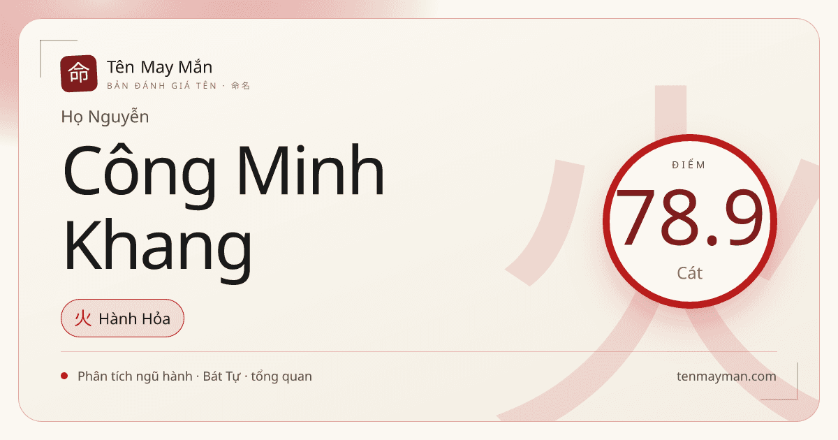 Nguyễn Công Minh Khang: một cái tên có nề nếp và độ sáng chín