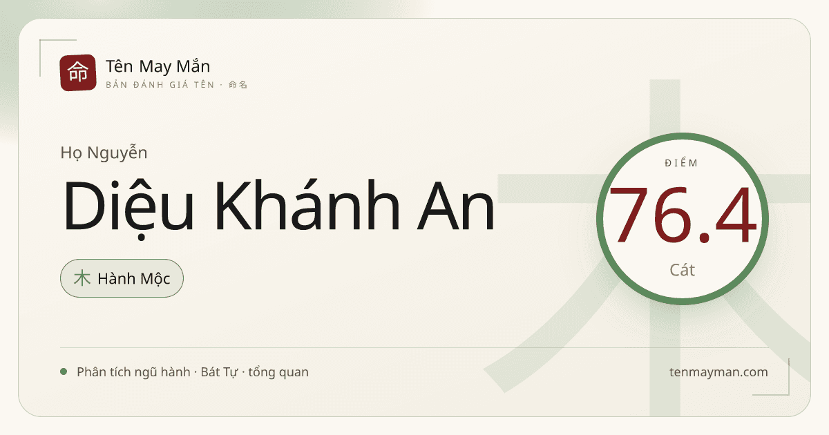 Nguyễn Diệu Khánh An: một cái tên mềm tiếng, sáng nghĩa và khá cân bằng