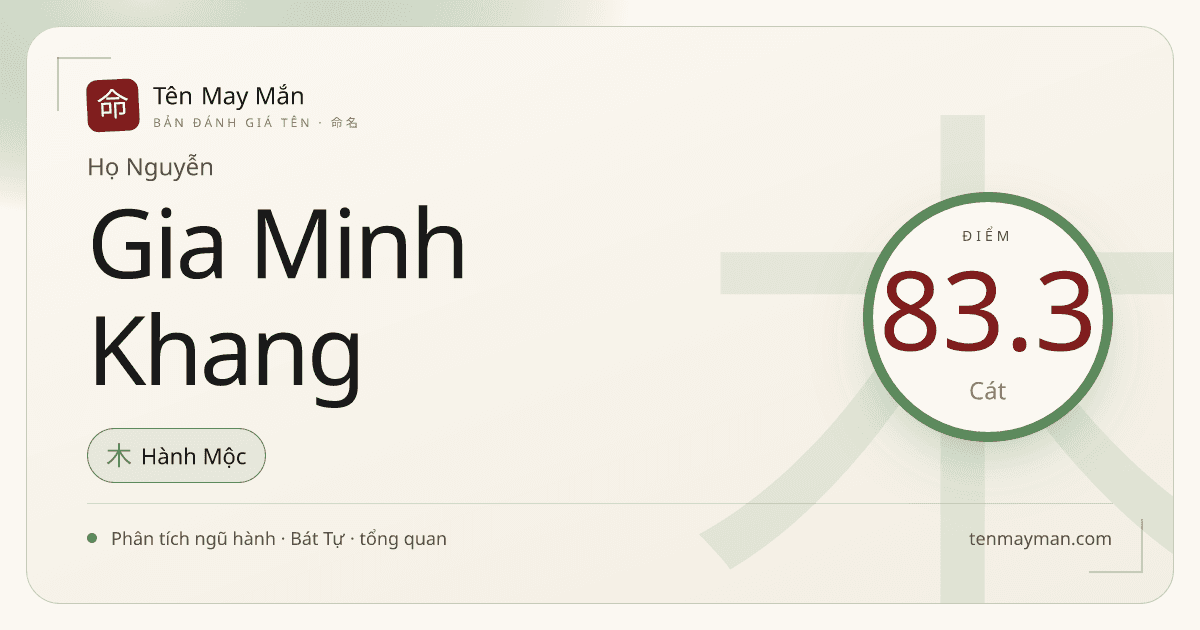 Nguyễn Gia Minh Khang: một cái tên sáng trí, vững nền và hiền khí