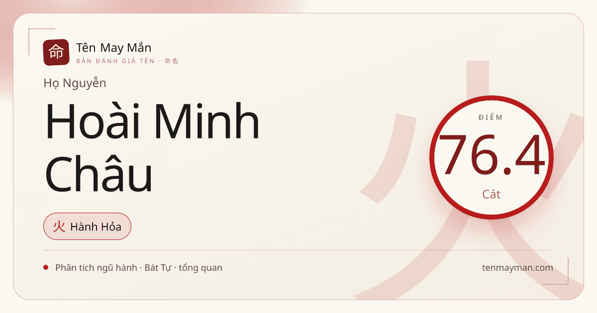 Nguyễn Hoài Minh Châu: một cái tên sáng, nhớ lâu và có nét quý thanh