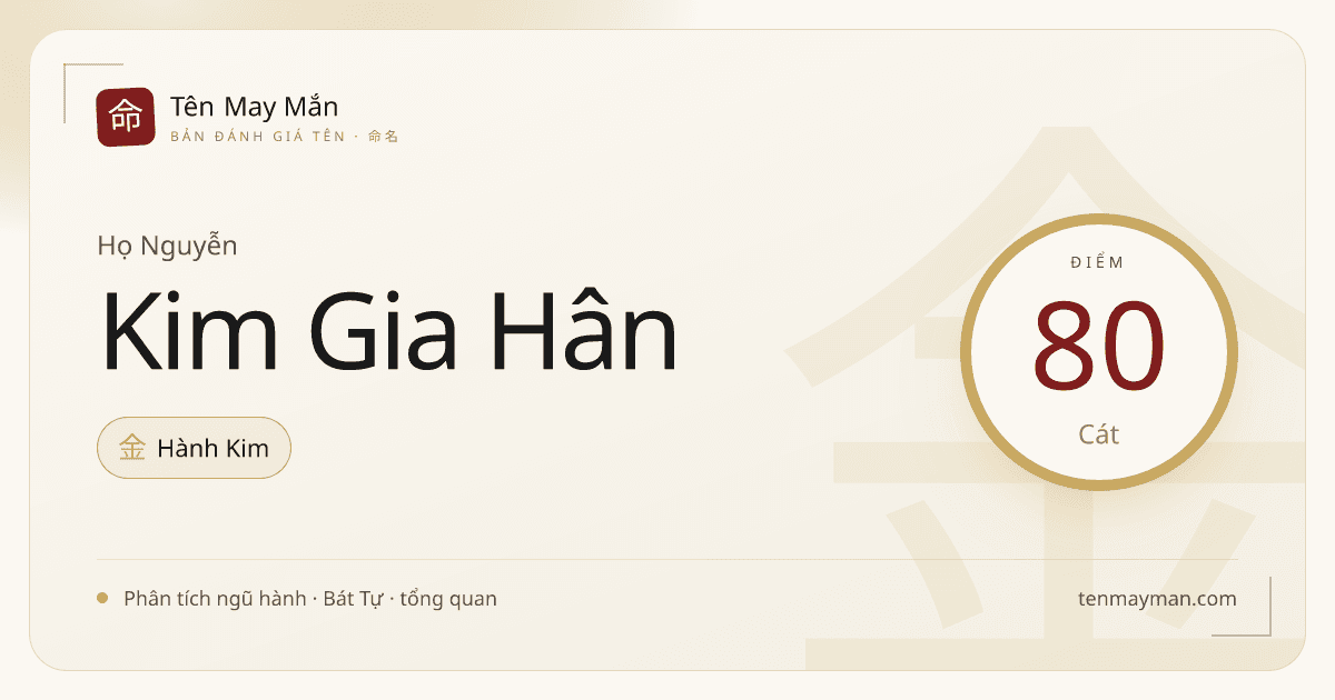 Nguyễn Kim Gia Hân: tên sáng nghĩa, sang tiếng và khá cân khí