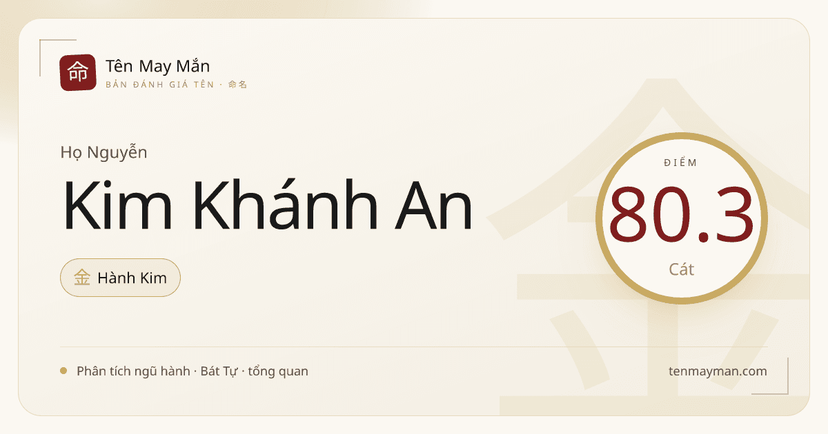 Nguyễn Kim Khánh An: một cái tên sáng nề nếp, êm và có độ tĩnh đẹp