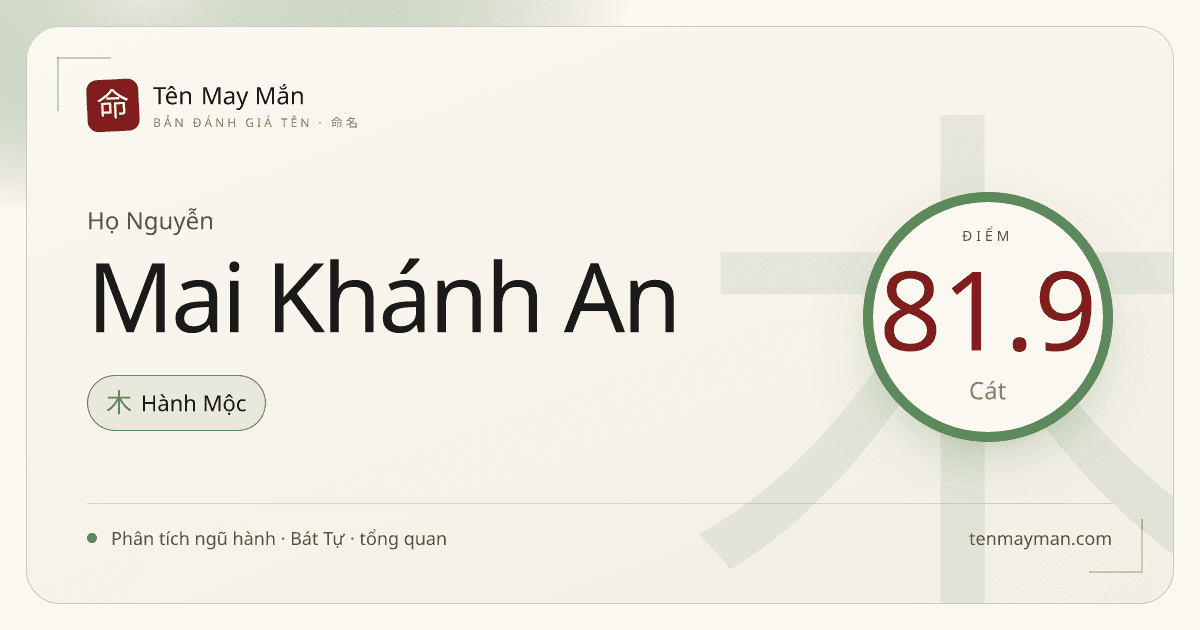 Nguyễn Mai Khánh An: một cái tên có nếp sáng và khoảng lặng đẹp