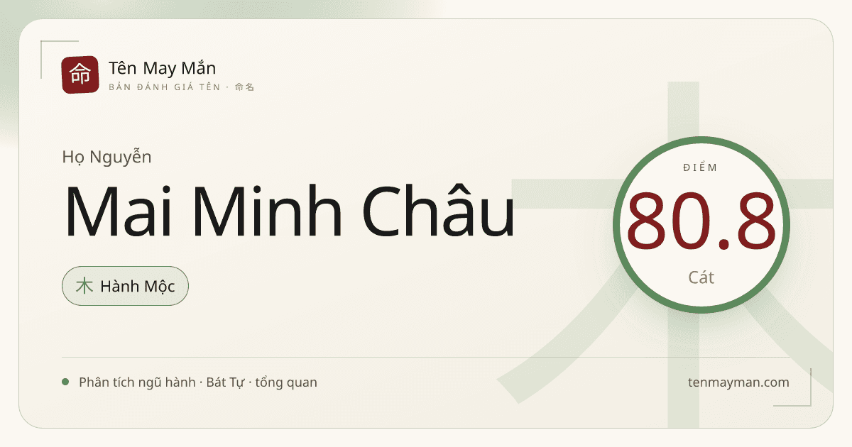 Nguyễn Mai Minh Châu: một cái tên sáng, thanh và có độ quý vừa đủ