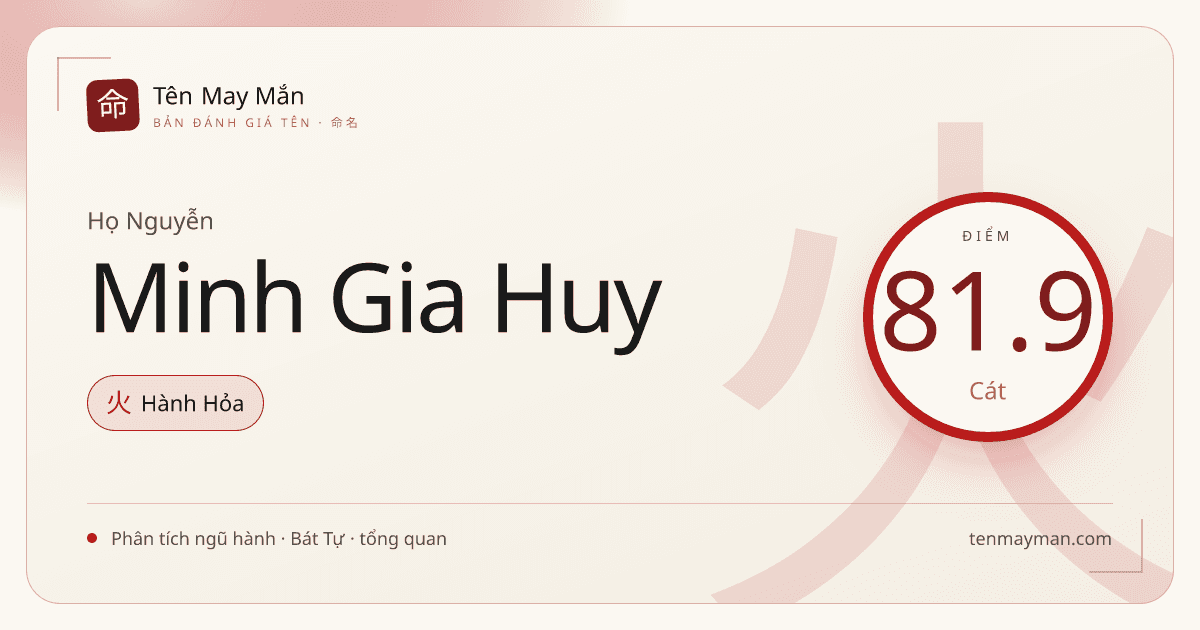 Nguyễn Minh Gia Huy: một cái tên sáng, ấm và có nếp
