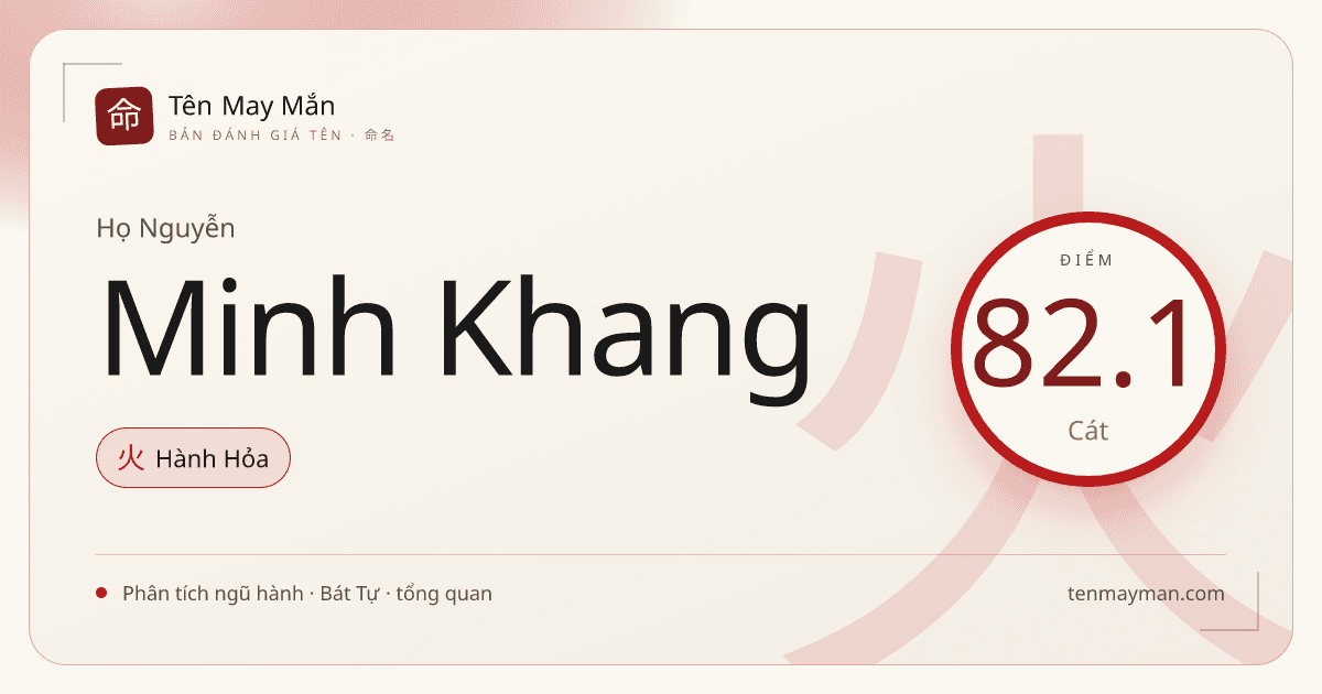 Nguyễn Minh Khang: một cái tên sáng chữ, vững tiếng và khá ấm