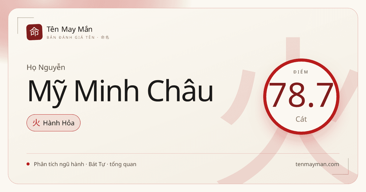 Nguyễn Mỹ Minh Châu: cái tên sáng, mềm và có độ quý vừa phải