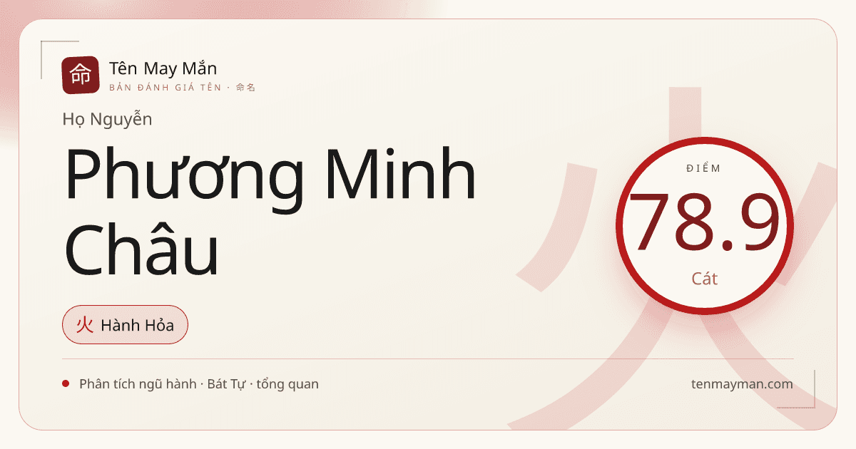 Nguyễn Phương Minh Châu: một cái tên sáng, thanh và có độ ngân riêng