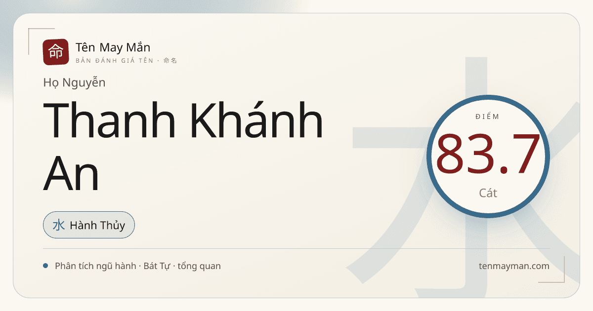 Nguyễn Thanh Khánh An: một cái tên sáng nếp, êm tai và khá cân