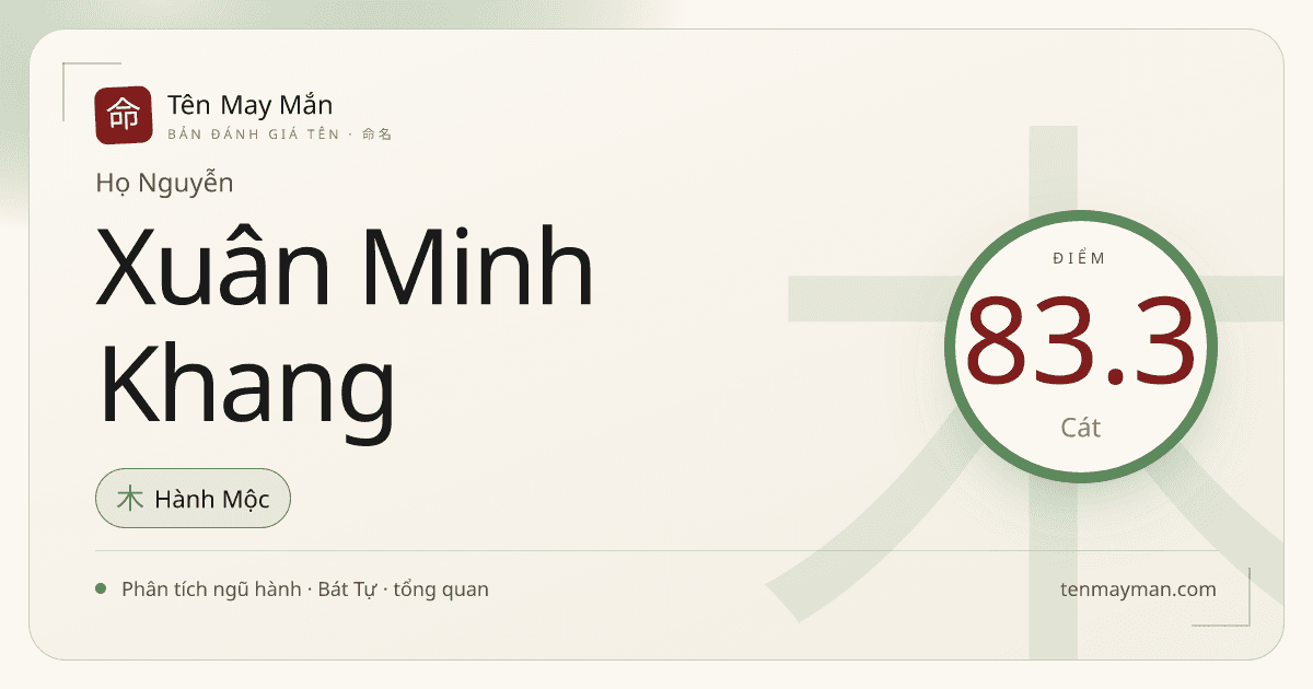 Nguyễn Xuân Minh Khang: cái tên sáng, ấm và có độ an hòa