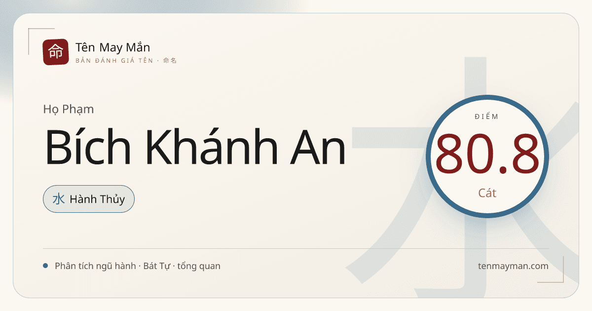 Phạm Bích Khánh An: tên sáng nghĩa, yên tiếng và có lớp nét riêng