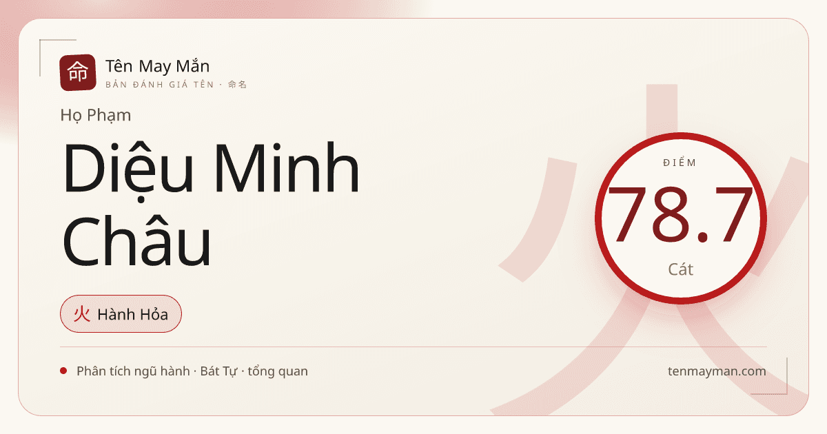 Đánh giá tên Phạm Diệu Minh Châu: sáng quý và rất có dáng
