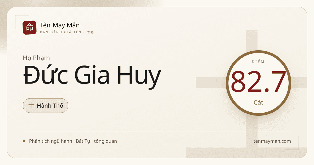 Phân tích tên Phạm Đức Gia Huy: nền nếp rõ, âm sáng và khá cân