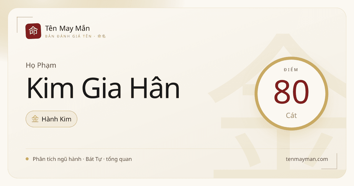 Phân tích tên Phạm Kim Gia Hân: sáng tiếng, vui nghĩa và có nếp