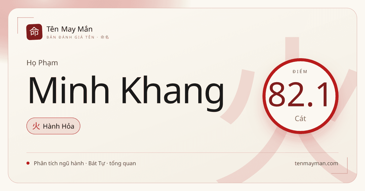 Phạm Minh Khang: tên sáng nghĩa, vững âm và khá cân về khí